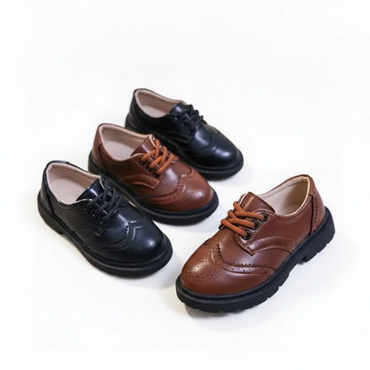 Nova Mocassins Garçon Cérémonie Lacets Cuir Synthétique