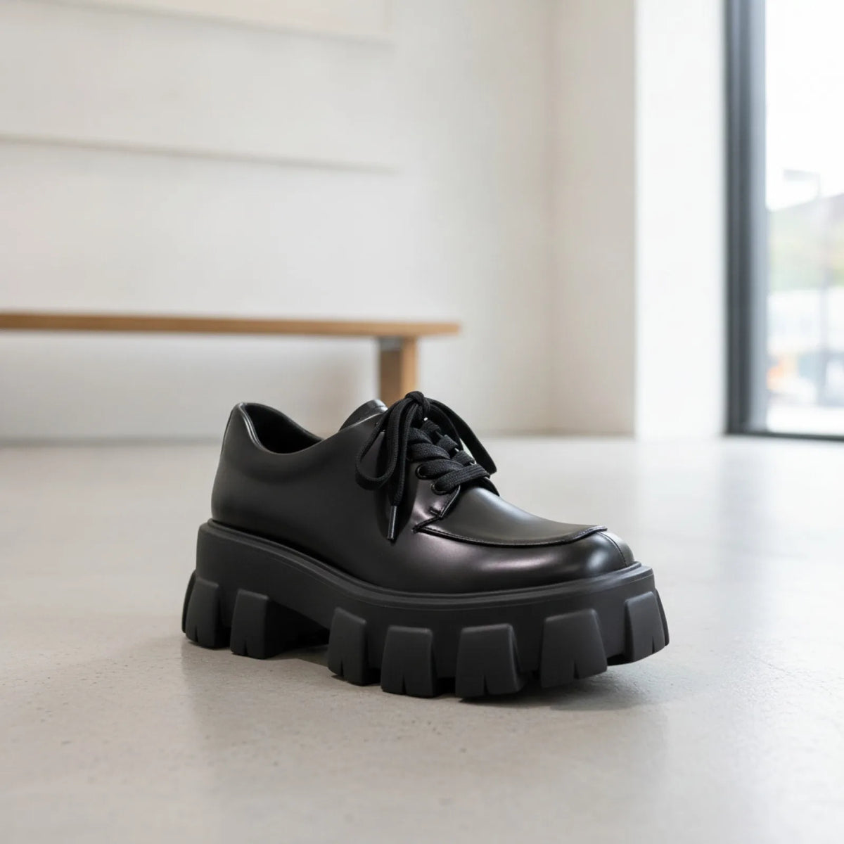 Nova Mocassins plateforme cuir végan style britannique
