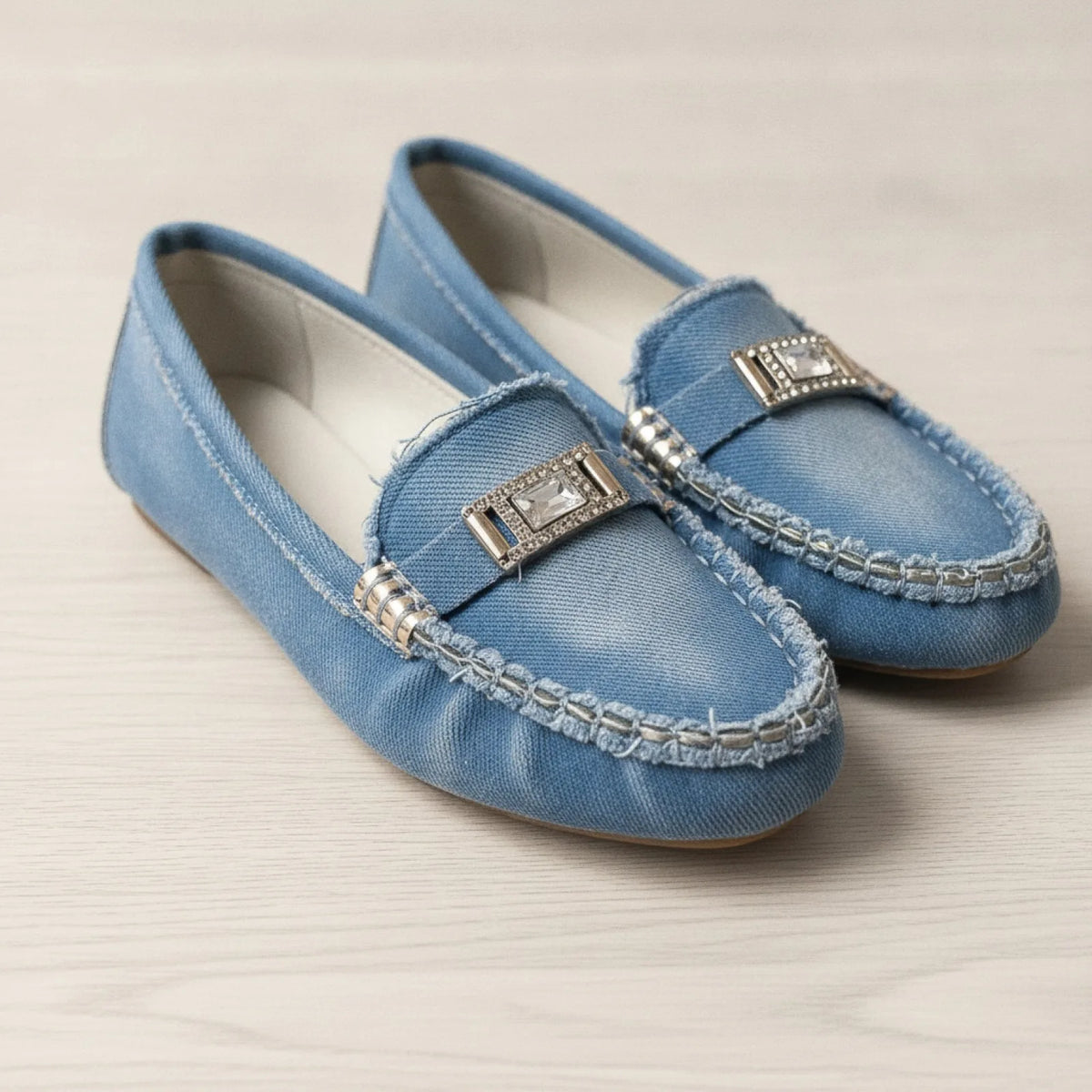 BrandX Mocassins Femme Style Jean Délavé - Confortable