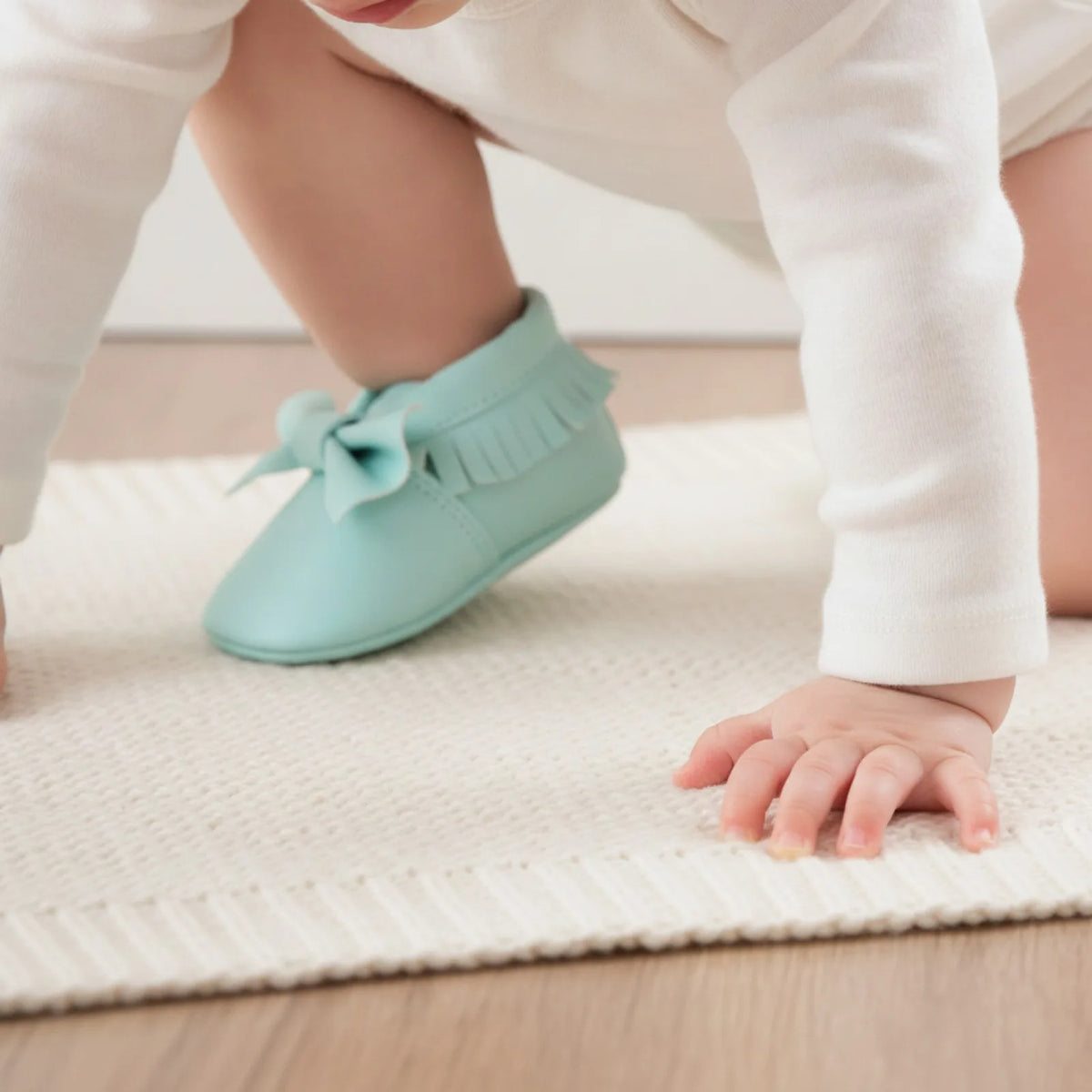 LuxeKid Mocassins bébé fille cuir végan nœud doux