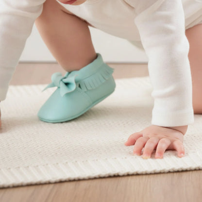 LuxeKid Mocassins bébé fille cuir végan nœud doux