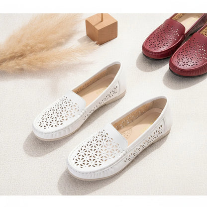 Luxe Mocassins Été Ajourés Confortables Cuir Végan