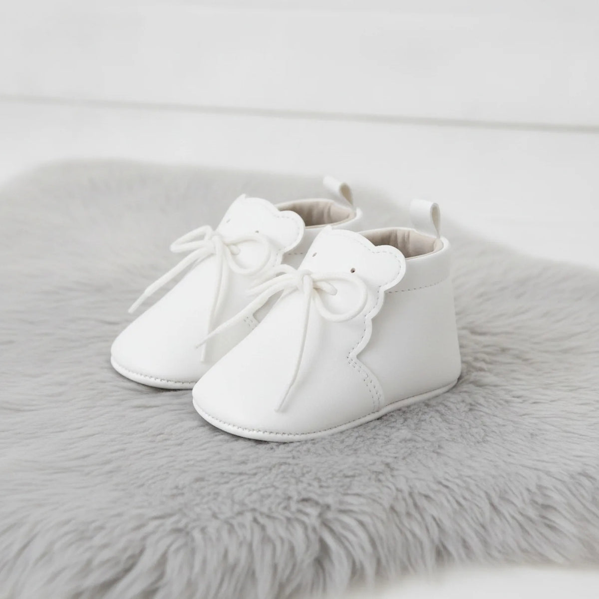 BoutikMoko Mocassins Souples Bébé Motif Ourson à Lacets