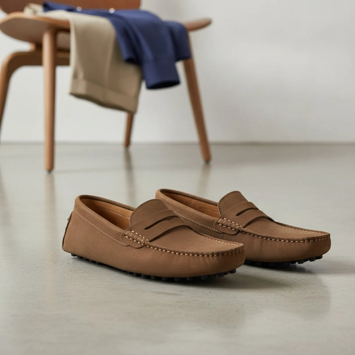 BrandX Mocassins Homme en Suédine - Élégance et Confort