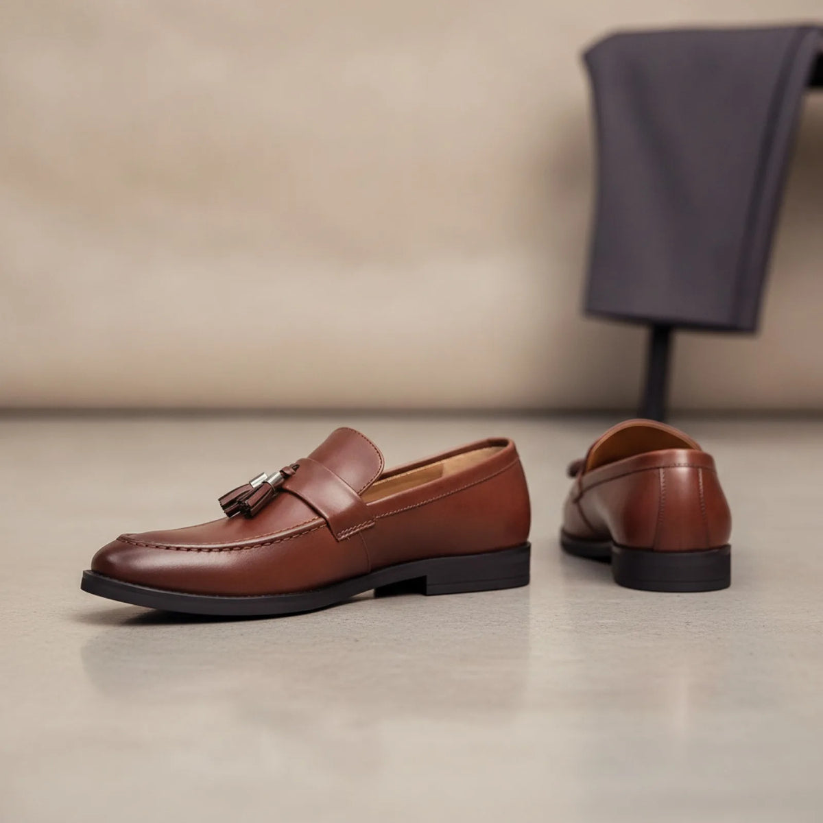Luxe Mocassins homme cuir végan glands