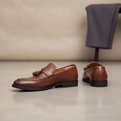 Luxe Mocassins homme cuir végan glands