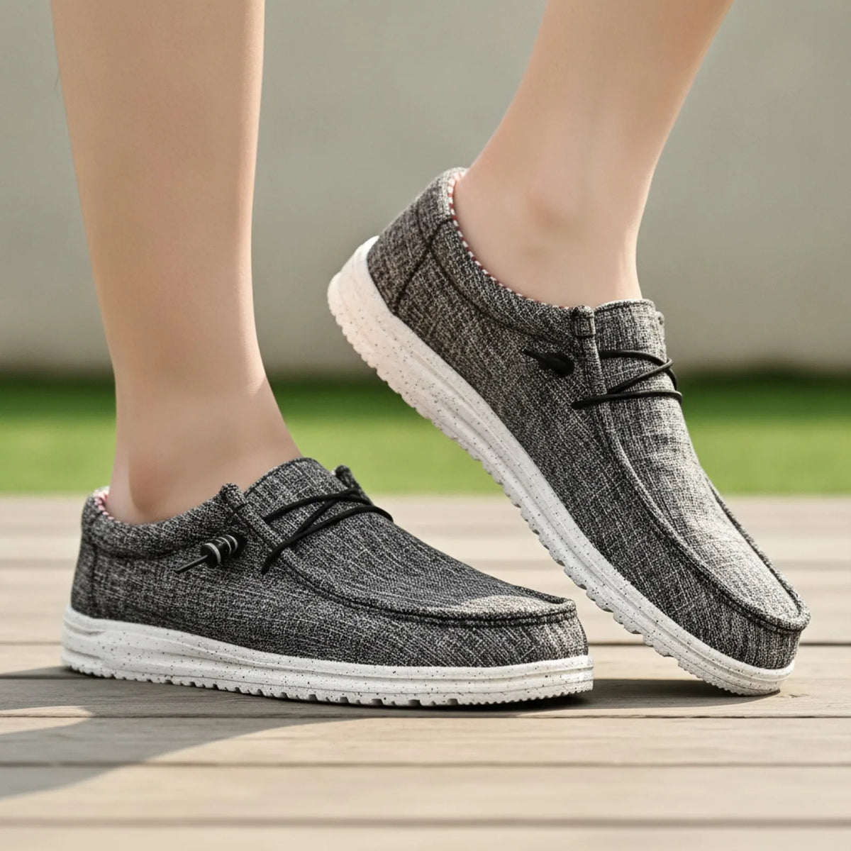 LumenMoc Mocassins Homme Toile Légère Estivale
