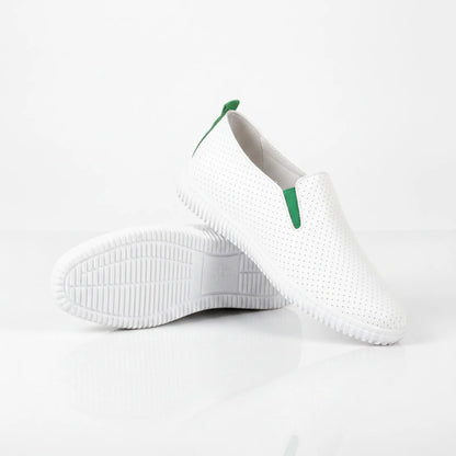 NovaFoot Mocassins Blancs Cuir Végan Perforé Souple