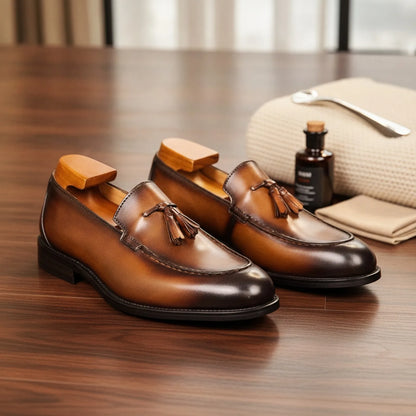NovaBrand Mocassins Homme Cuir Véritable Glands