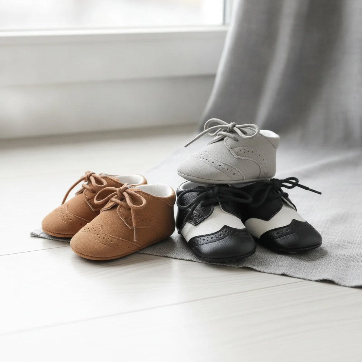 Mocassins Bébé Garçon - Souples, Lacets, Premiers Pas