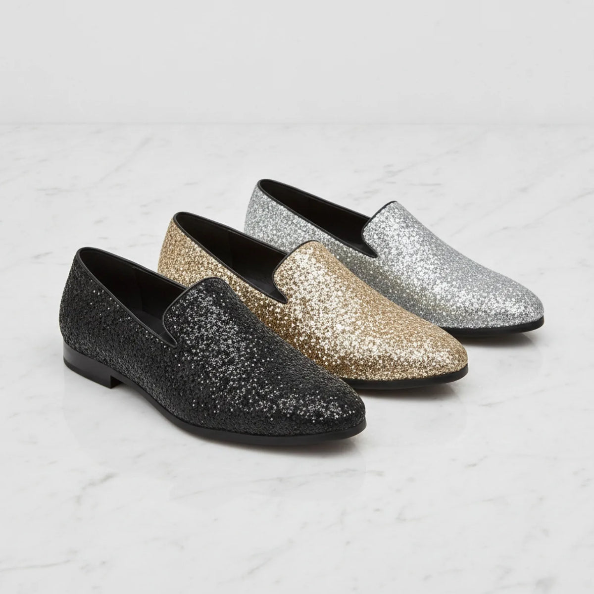 LuxeNova Mocassins Homme Paillettes Élégance Festive