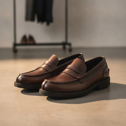 NobleWalk Mocassins homme cuir véritable marron noir
