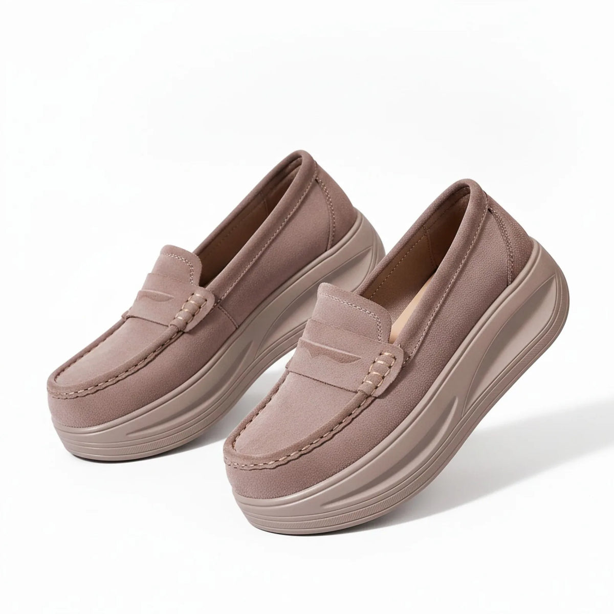 Blis Mocassins Femme Plateforme Synthétique Aspect Daim