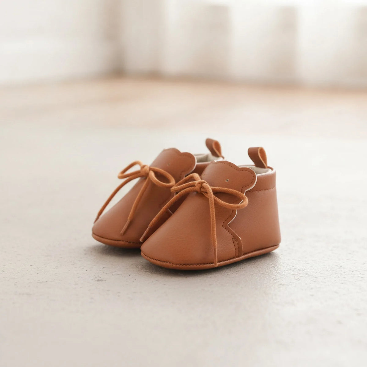 BoutikMoko Mocassins Souples Bébé Motif Ourson à Lacets