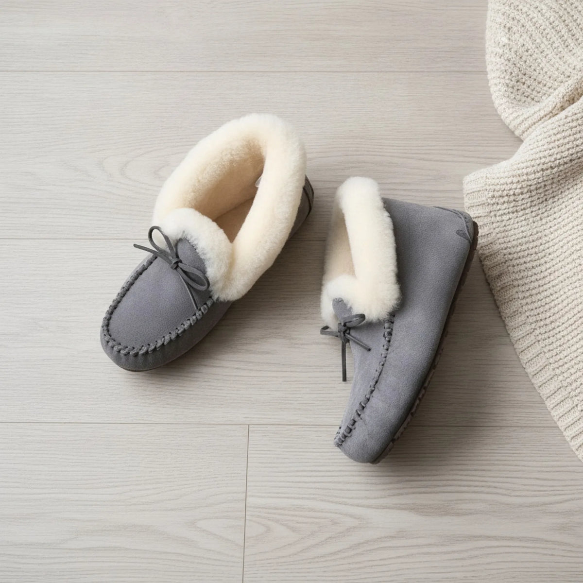 BrandLux Mocassins Daim Doublés Fourrure Chaude