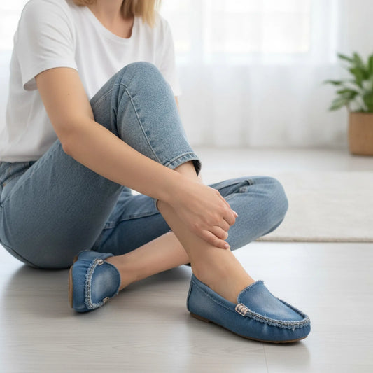 BrandX Mocassins Femme Style Jean Délavé - Confortable