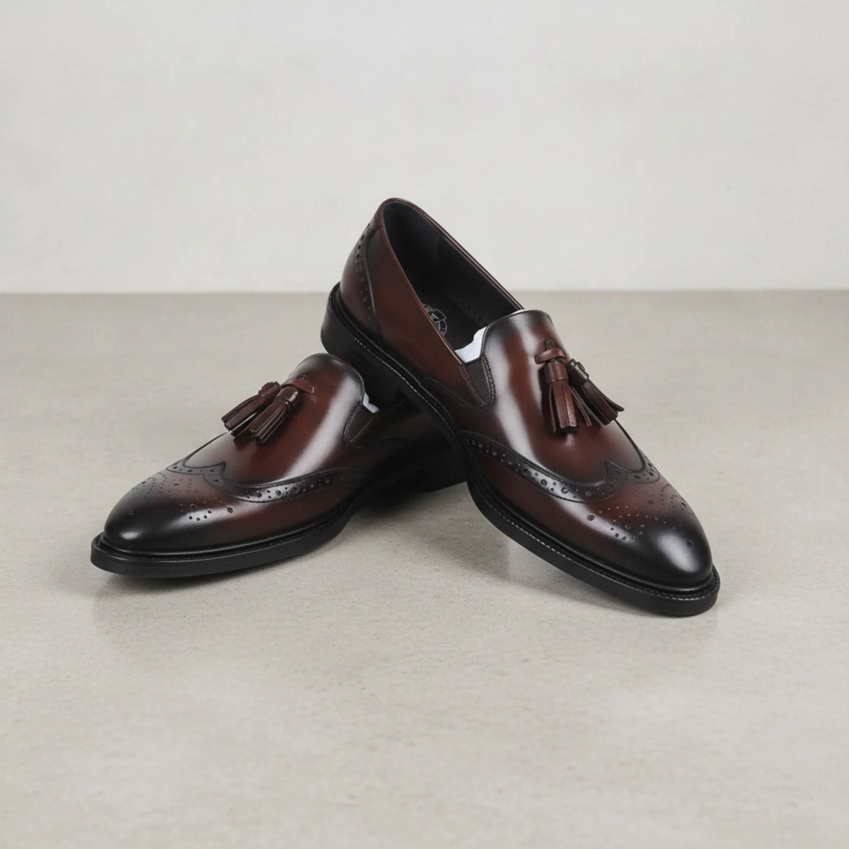 BrandX - Mocassins Homme Cuir Marron à Gland