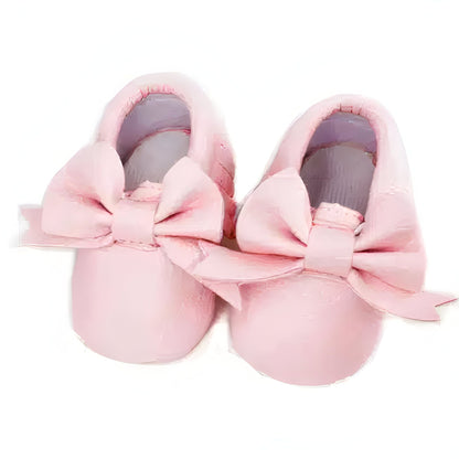 Chaussons Bébé Nœud Papillon Cuir Végan | PetitCâlin