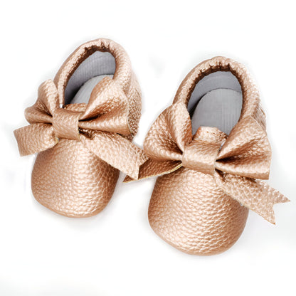 Chaussons Bébé Nœud Papillon Cuir Végan | PetitCâlin