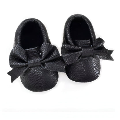 Chaussons Bébé Nœud Papillon Cuir Végan | PetitCâlin