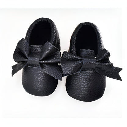 Chaussons Bébé Nœud Papillon Cuir Végan | PetitCâlin