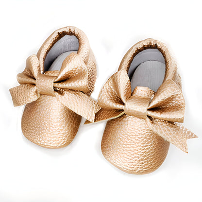 Chaussons Bébé Nœud Papillon Cuir Végan | PetitCâlin