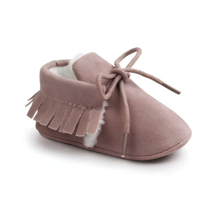 Kido Chaussons Mocassins Bébé Fille Hiver Simili Daim