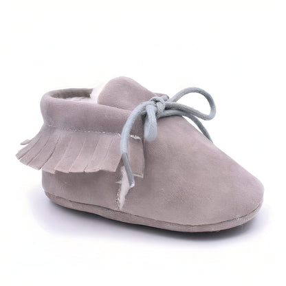Kido Chaussons Mocassins Bébé Fille Hiver Simili Daim