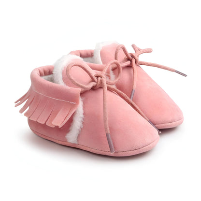 Kido Chaussons Mocassins Bébé Fille Hiver Simili Daim