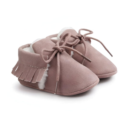 Kido Chaussons Mocassins Bébé Fille Hiver Simili Daim