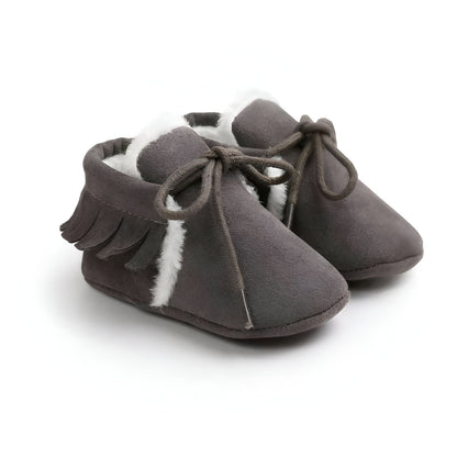 Kido Chaussons Mocassins Bébé Fille Hiver Simili Daim