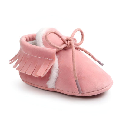 Kido Chaussons Mocassins Bébé Fille Hiver Simili Daim