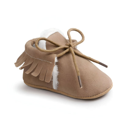 Kido Chaussons Mocassins Bébé Fille Hiver Simili Daim