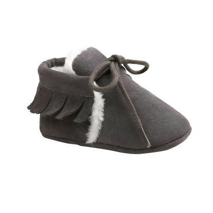 Kido Chaussons Mocassins Bébé Fille Hiver Simili Daim