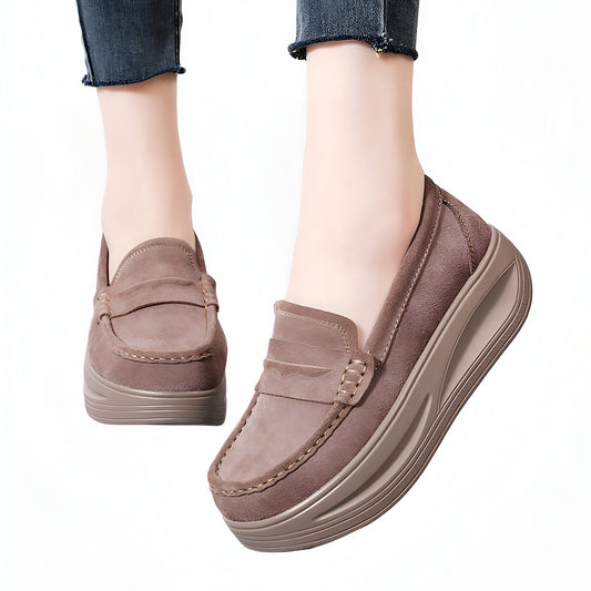 Blis Mocassins Femme Plateforme Synthétique Aspect Daim
