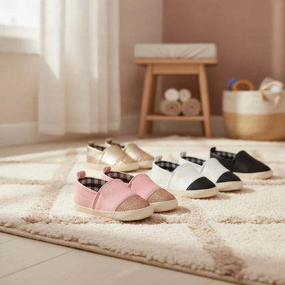 Kido | Mocassins Bébé Fille Bicolores Brillants Souples