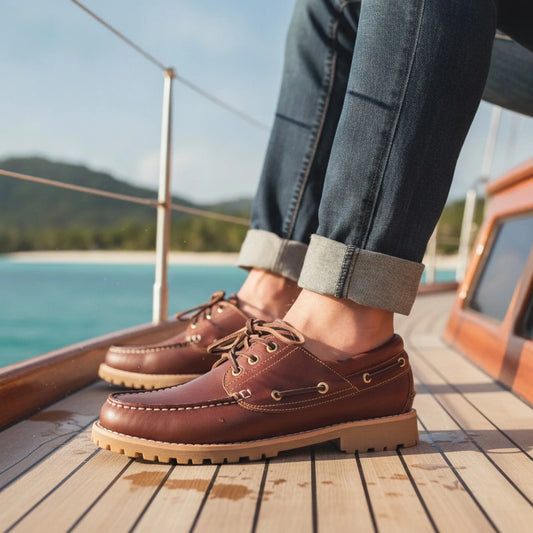 Marin Mocassins Bateau Homme Cuir Style Décontracté
