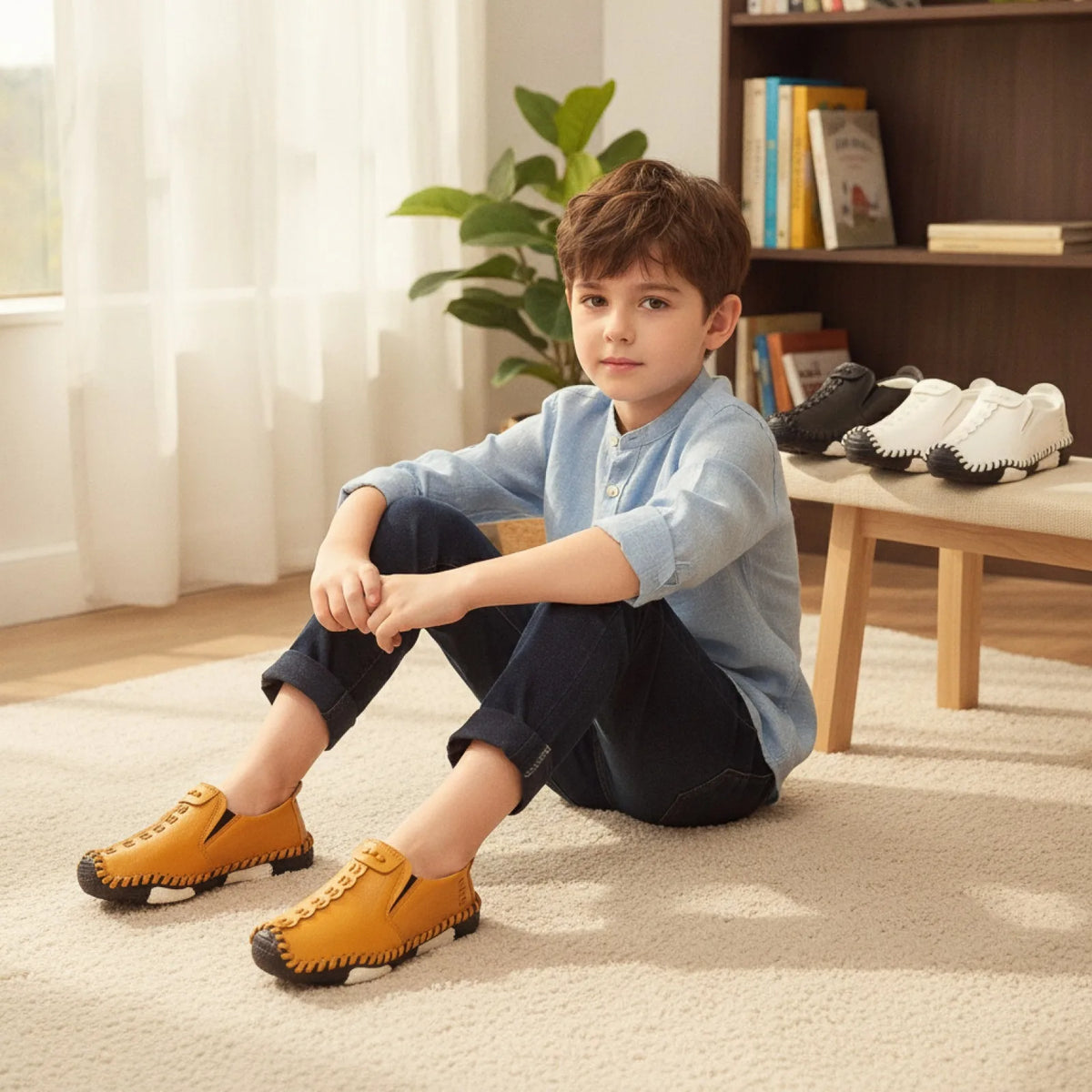 NovaKids Mocassins Garçon Élégants en Cuir Synthétique