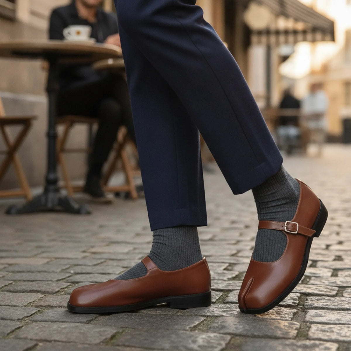LuxeBrand - Ballerines Mary Jane Tabi Cuir Végan Raffiné