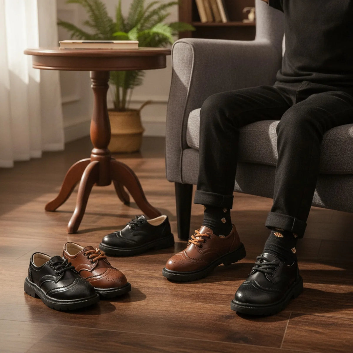 Nova Mocassins Garçon Cérémonie Lacets Cuir Synthétique
