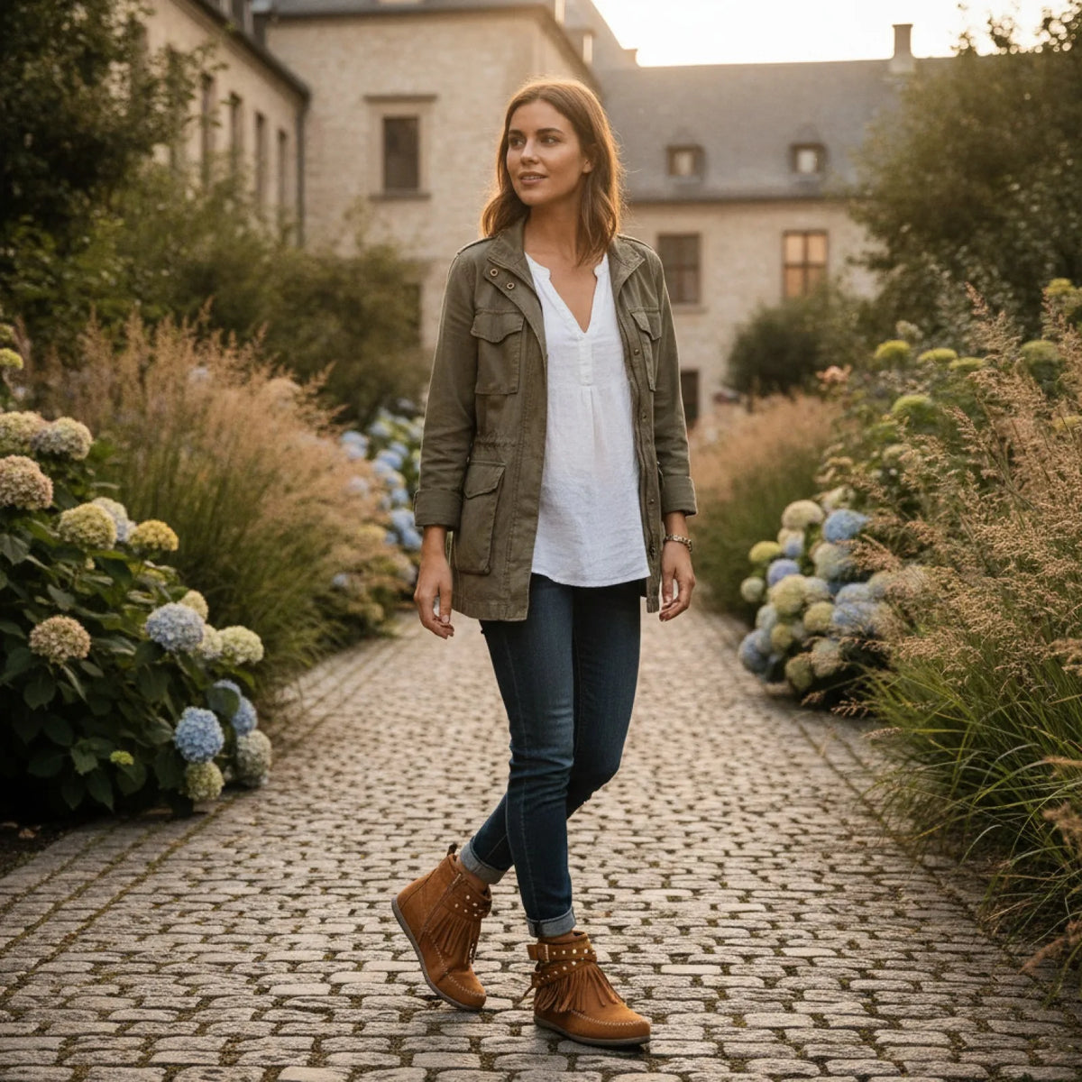 Bottines Indiennes Franges Boucles Cuir Végan™