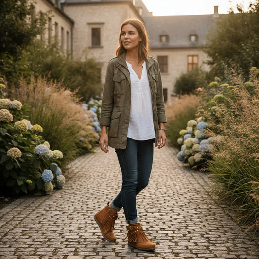 Bottines Indiennes Franges Boucles Cuir Végan™