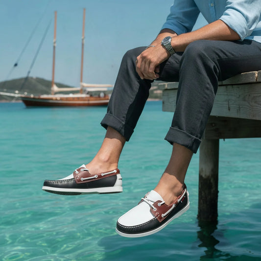 NovaTread Mocassins Cuir Homme Tricolores
