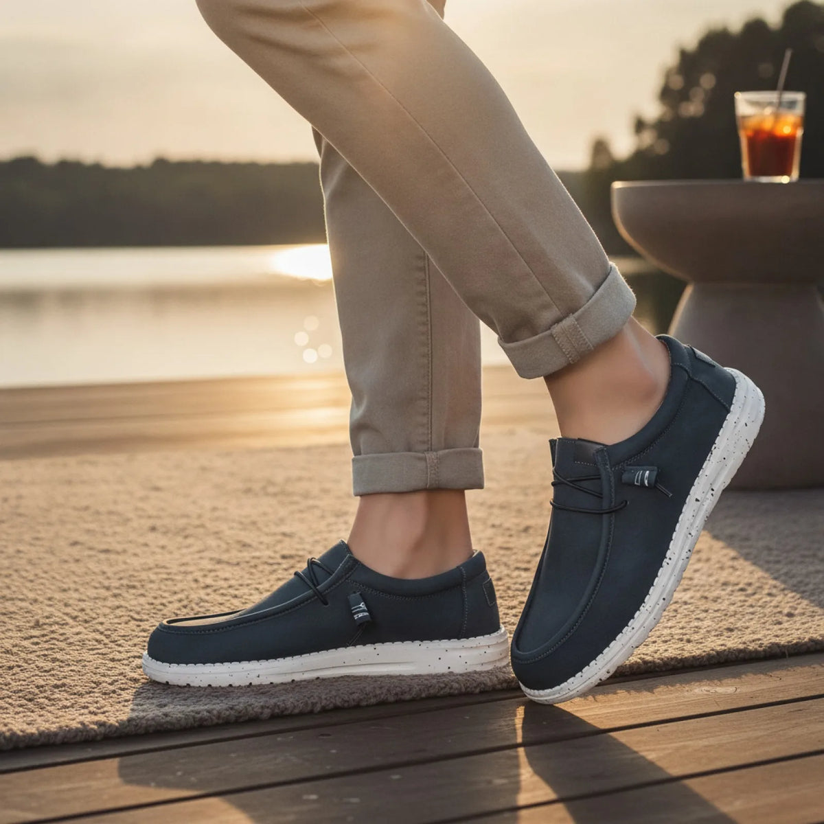 Mocassins - Homme Cuir Végan Sans Lacets Confortables