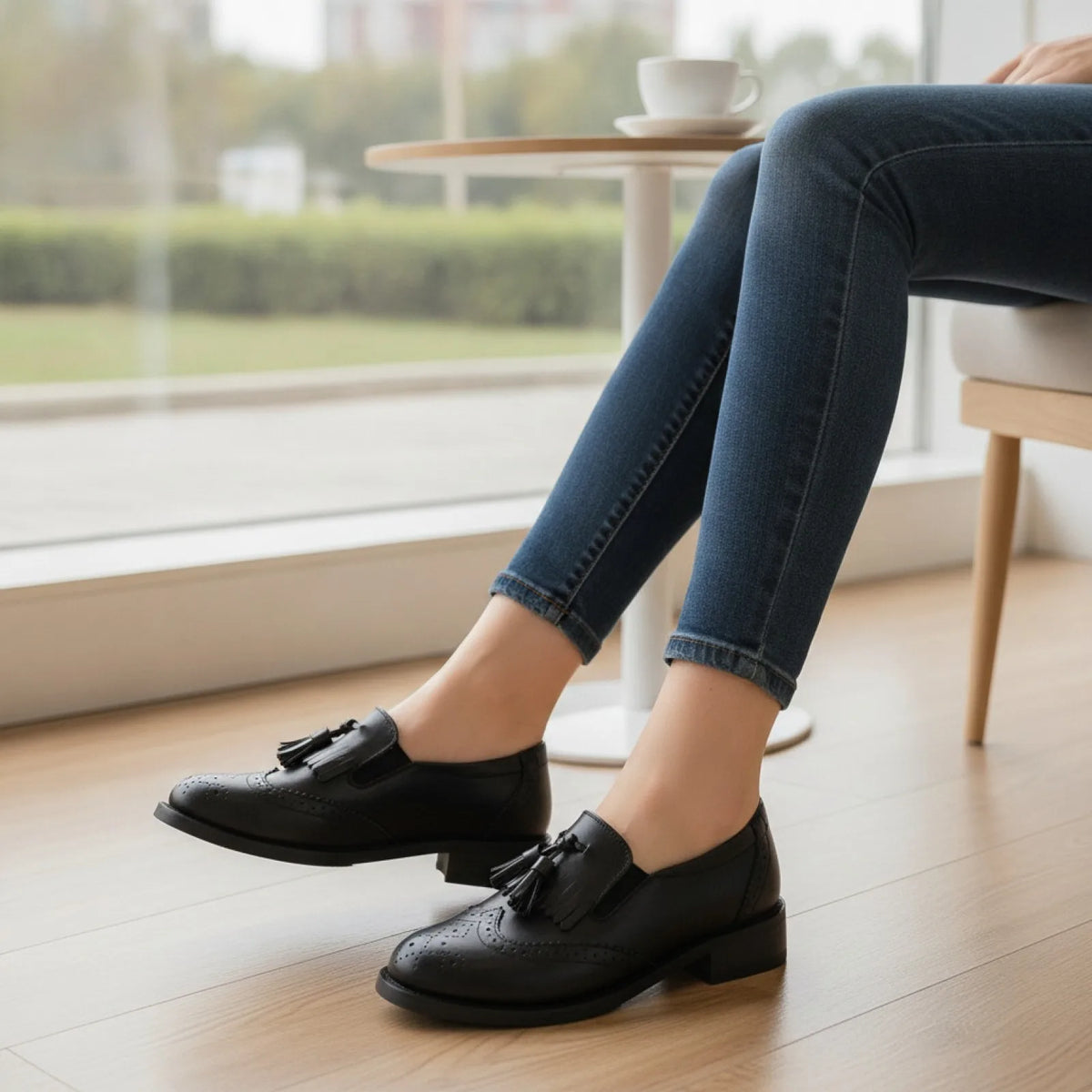 Mocassins femme noirs à glands | BrandÉthique végan