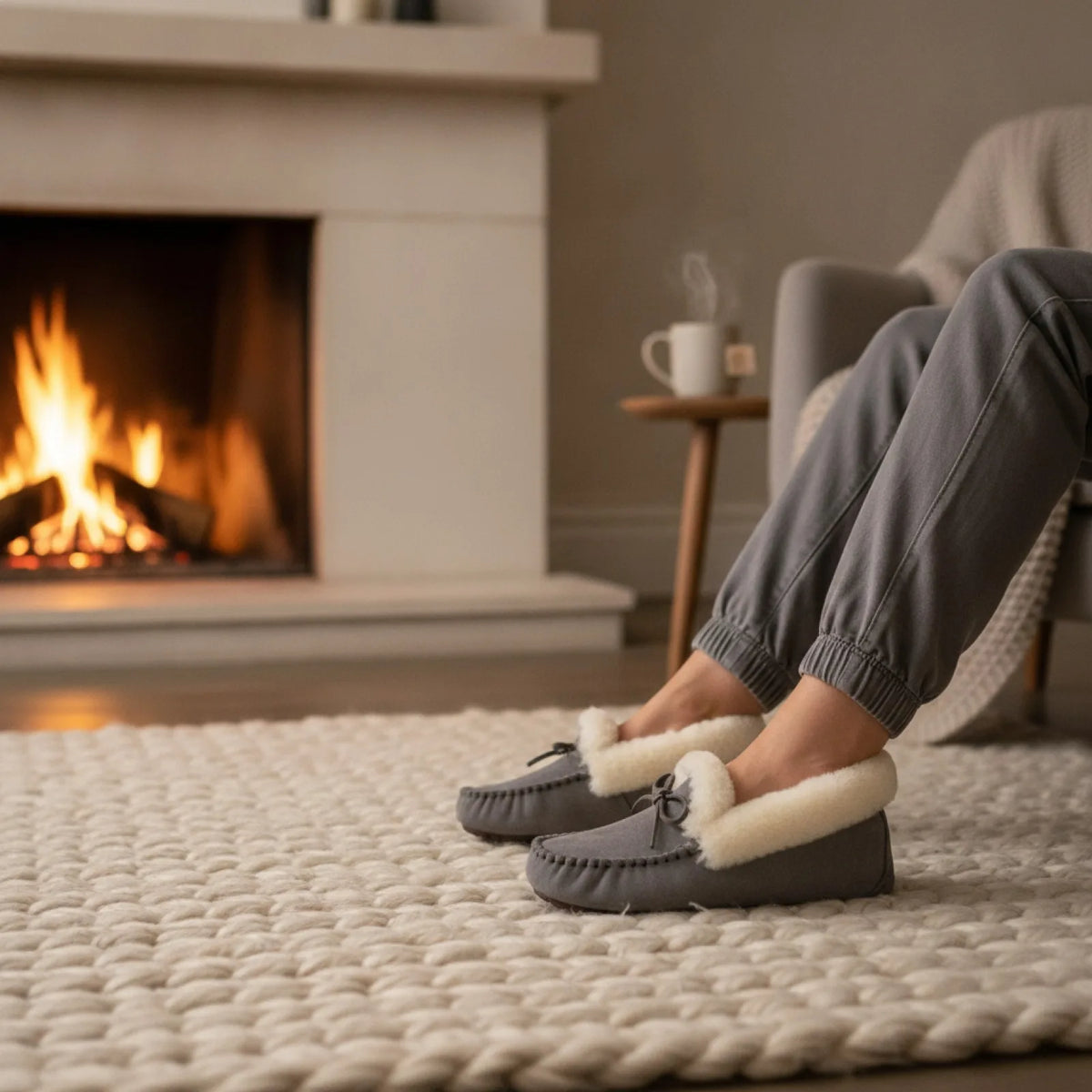 BrandLux Mocassins Daim Doublés Fourrure Chaude