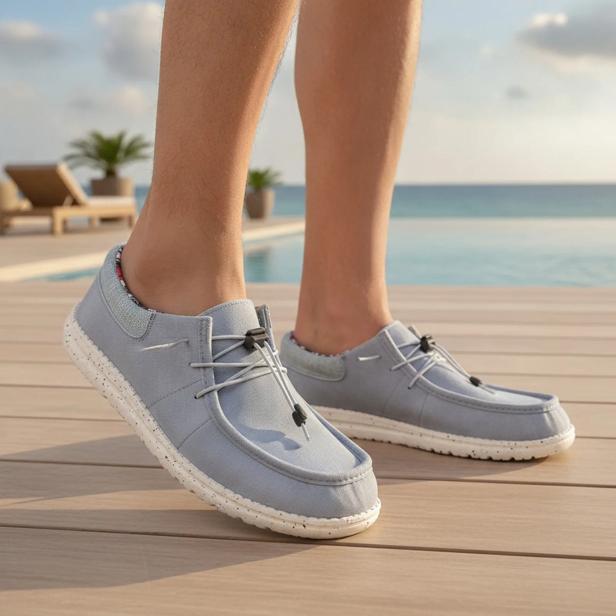 BrandX Mocassins Homme Respirants Détails Floraux