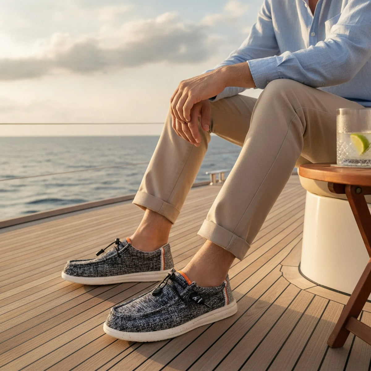LuxeLine Mocassins Homme en Toile: Confort Léger