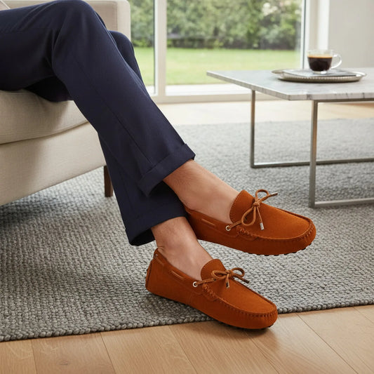 Lux Mocassins Daim Souple Confortables Semelle Crampons