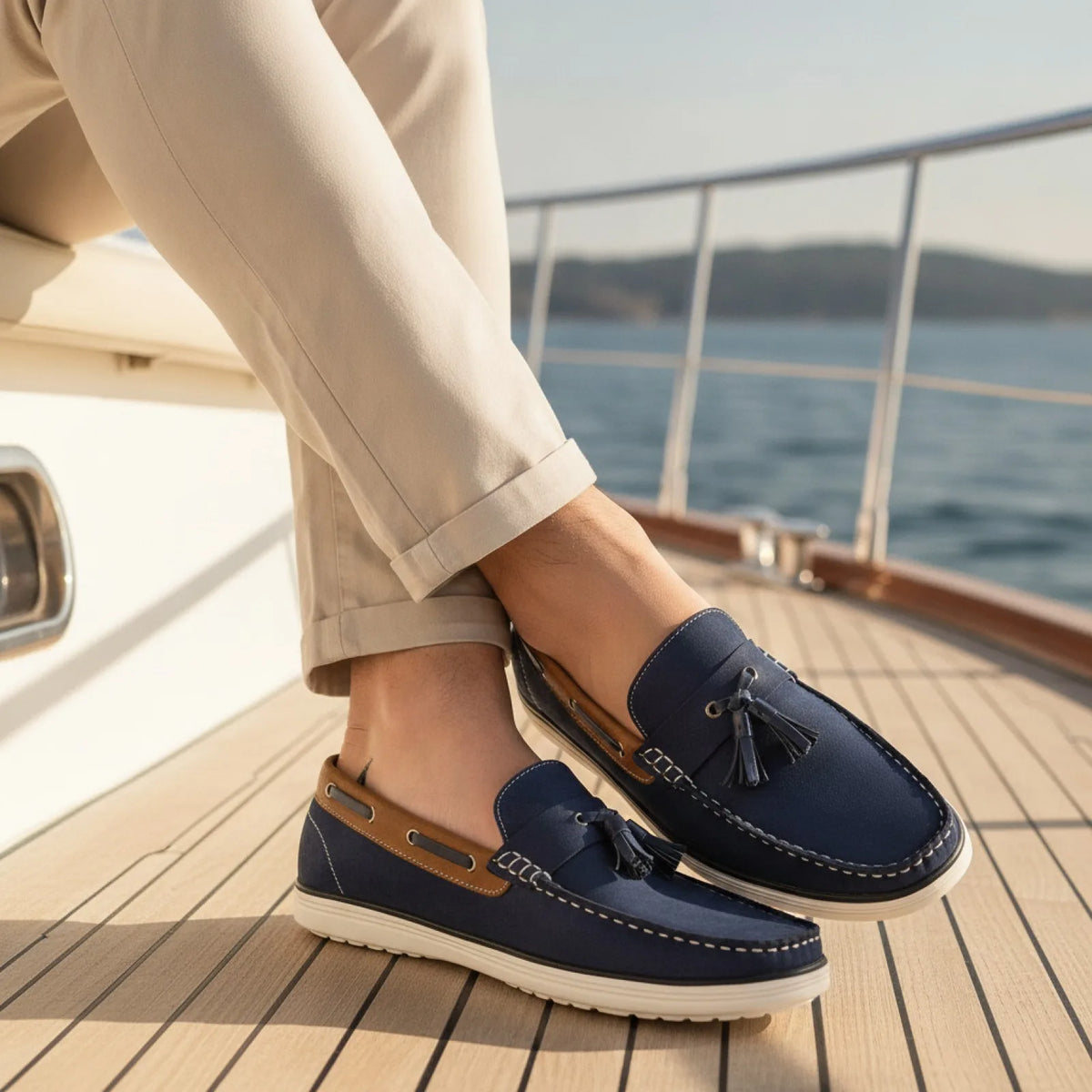 Mocassins Bateau Homme – Suédé Gland Élégant